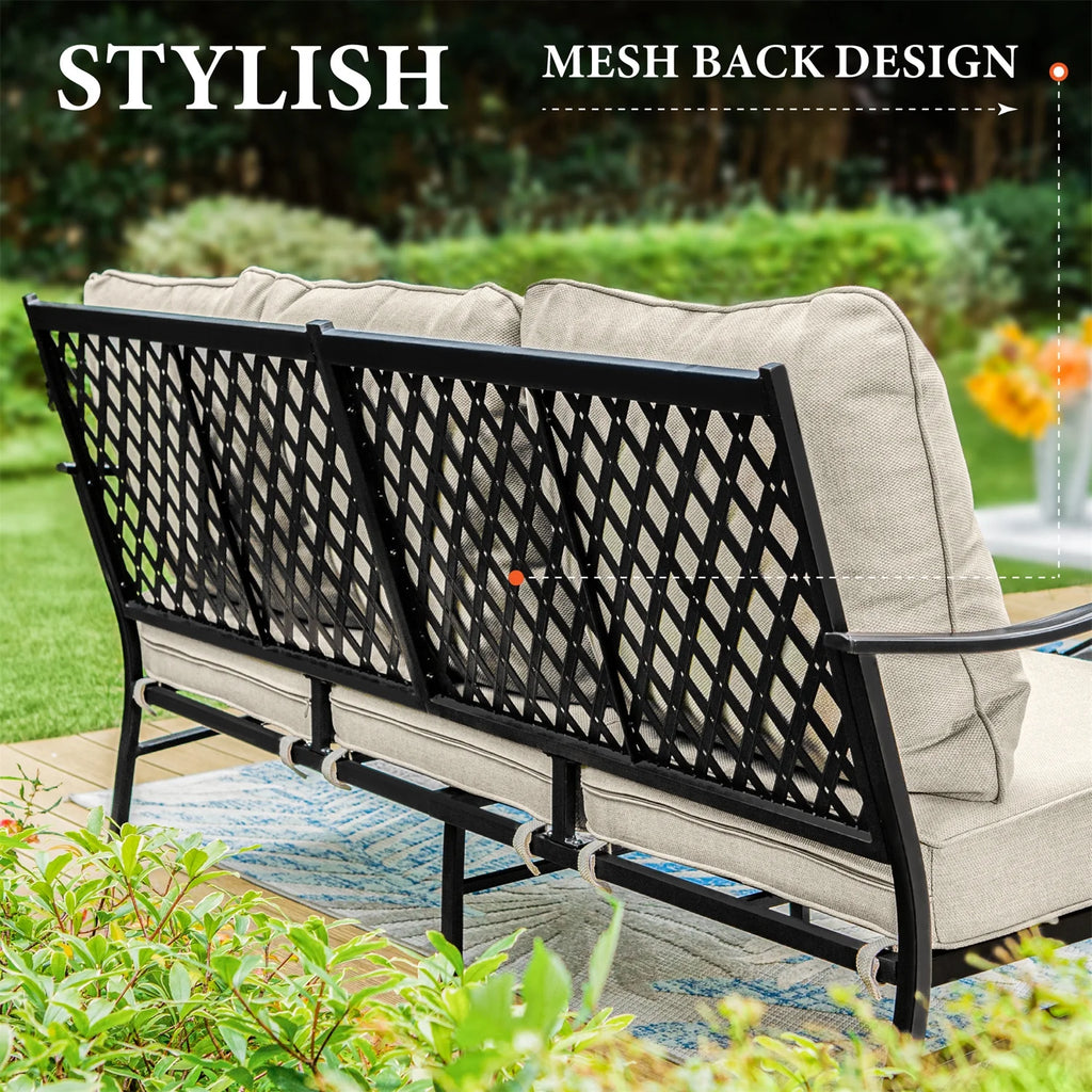 Beige 5-Seat Outdoor Patio Conversation Sofa Set Q58280