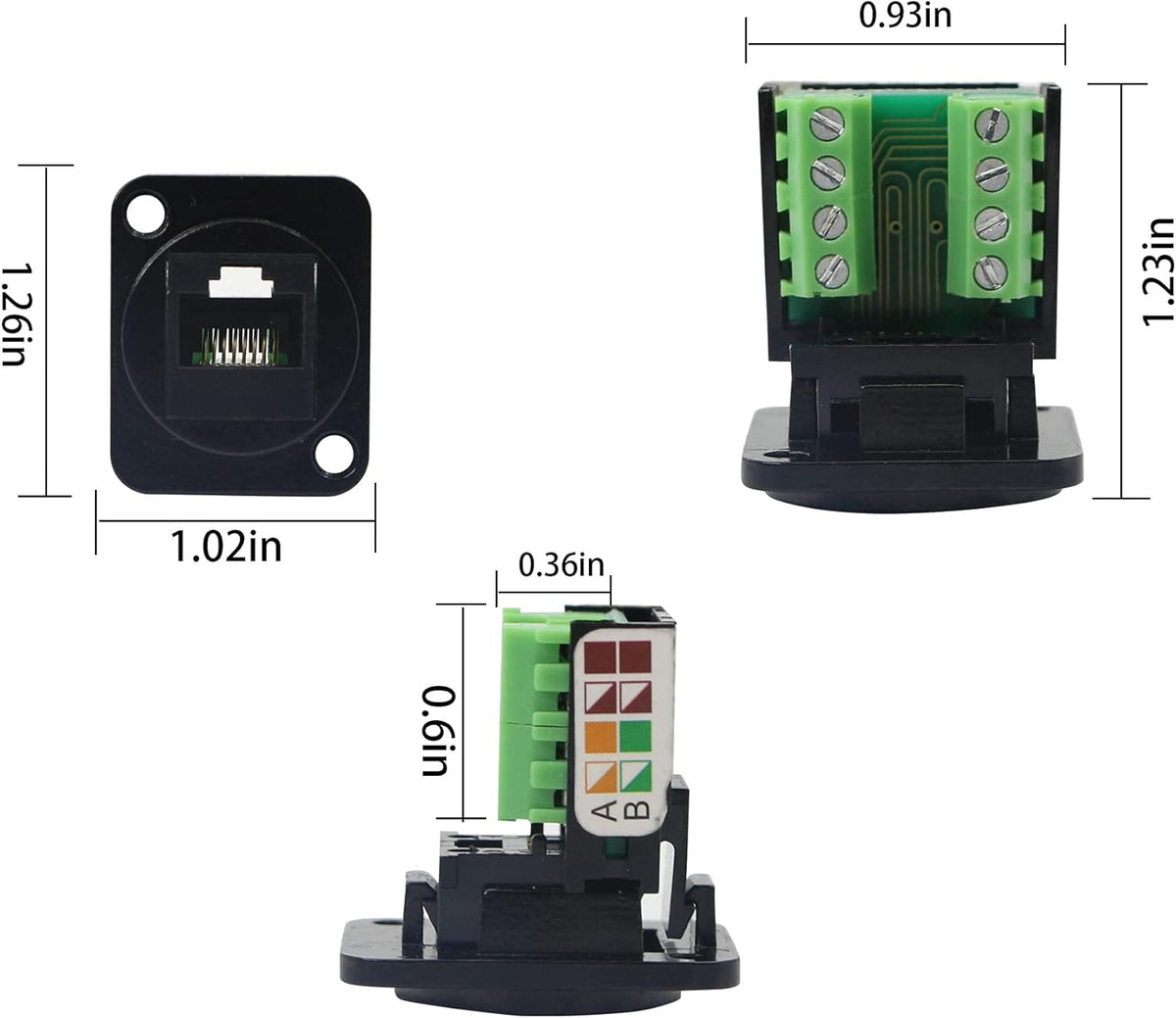 Black RJ45 Panel Mount Keystone Jack A996979