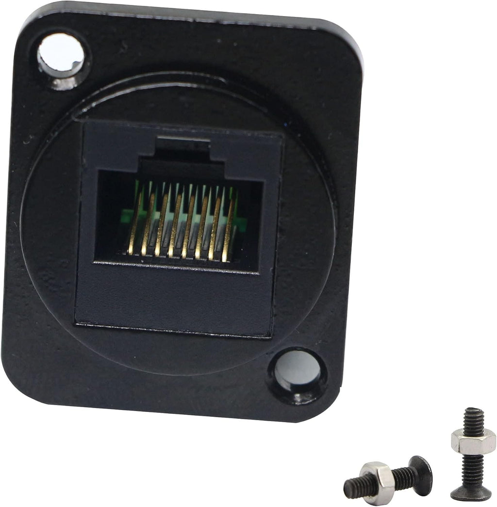 Black RJ45 Panel Mount Keystone Jack A996979