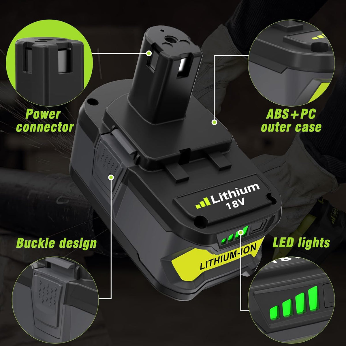 2Pack 6.0Ah Replacement 18V Battery and Charger Combo Z4473