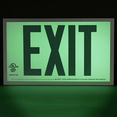 Red Photoluminescent Aluminum Exit Sign R869