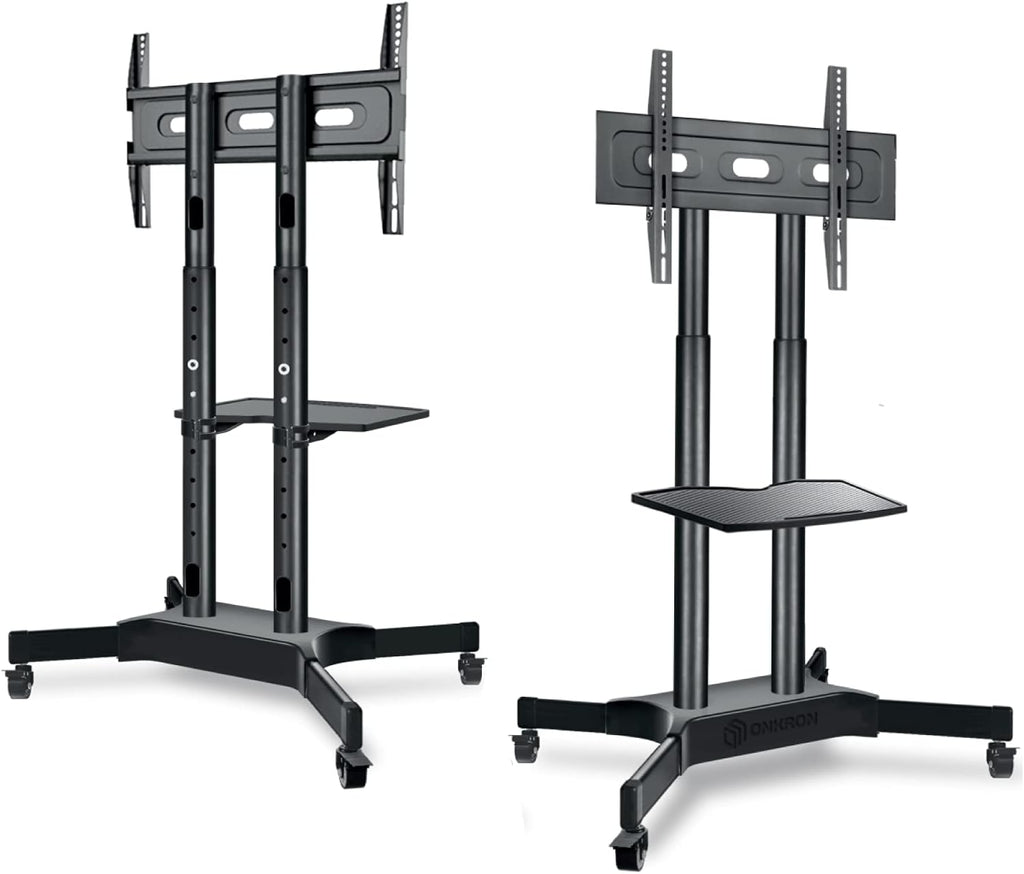 Mobile TV Stand Rolling TV Cart for 40 to 65 Inch LCD LED TV Screens with Wheels Shelves T302256