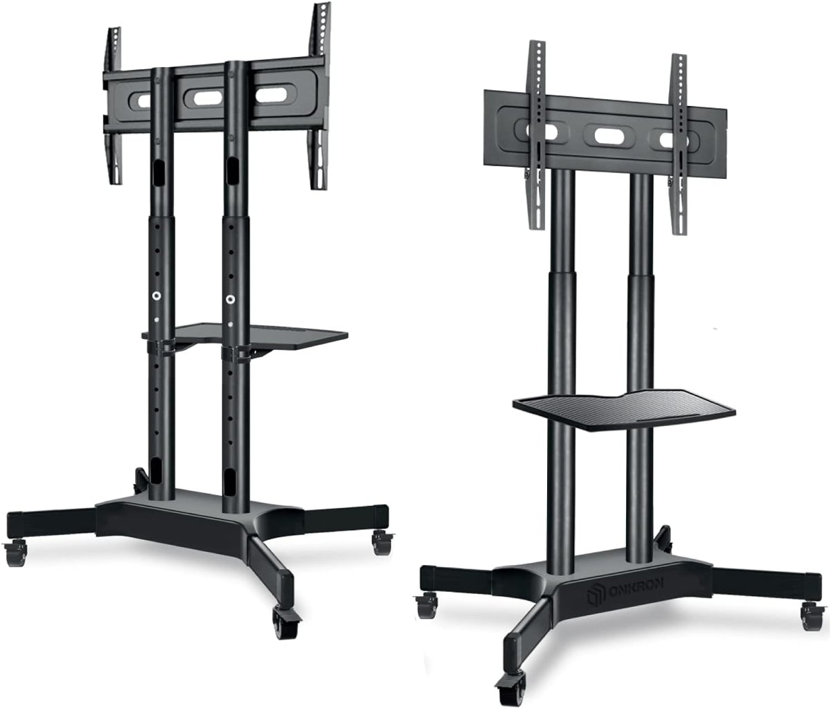 Mobile TV Stand Rolling TV Cart for 40 to 65 Inch LCD LED TV Screens with Wheels Shelves T302256