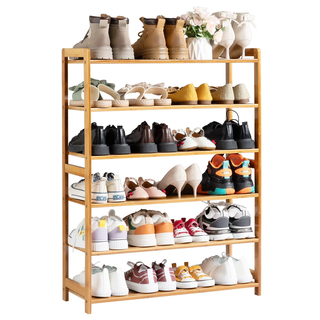 6-Tier Bamboo Wood Shoe Shelf W461903