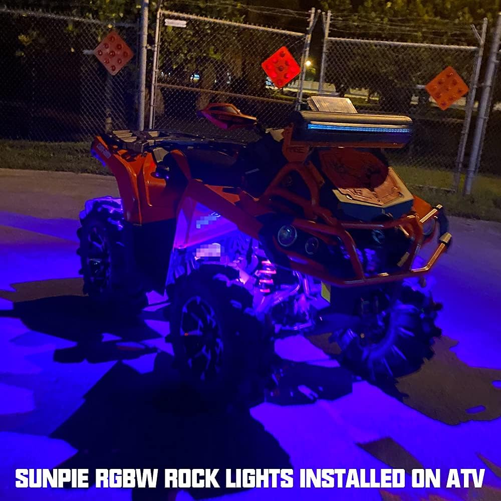 6 Pods RGBW LED Rock Lights with Remote Control Pack of 2 E3260