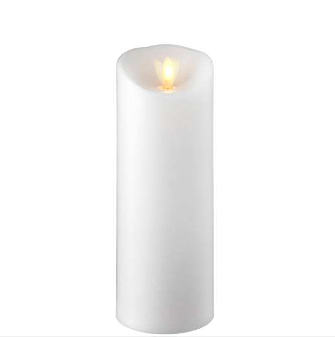 8x22 White LED Wax Battery Operated Pillar Candle F761431