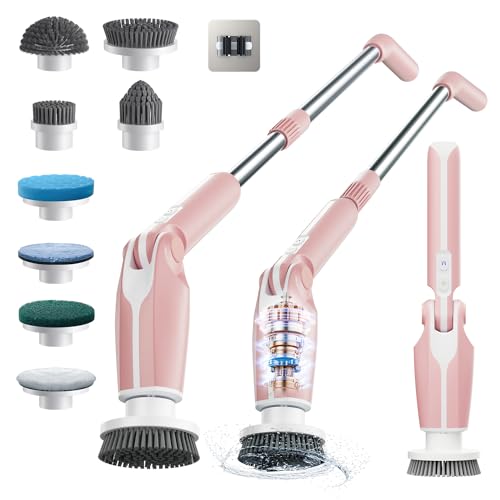 Electric Spin Scrubber with 8 Brush Heads and Long Handle R45094