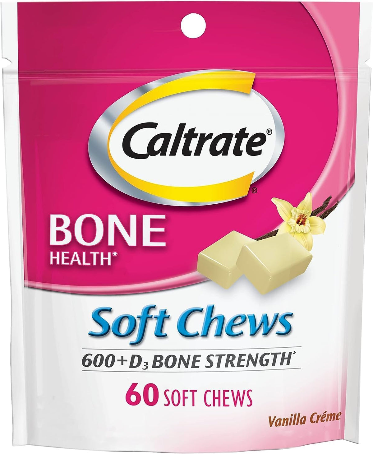 Calcium & Vitamin D Soft Chews Vanilla Creme 60 Each (Pack of 2) Y1660