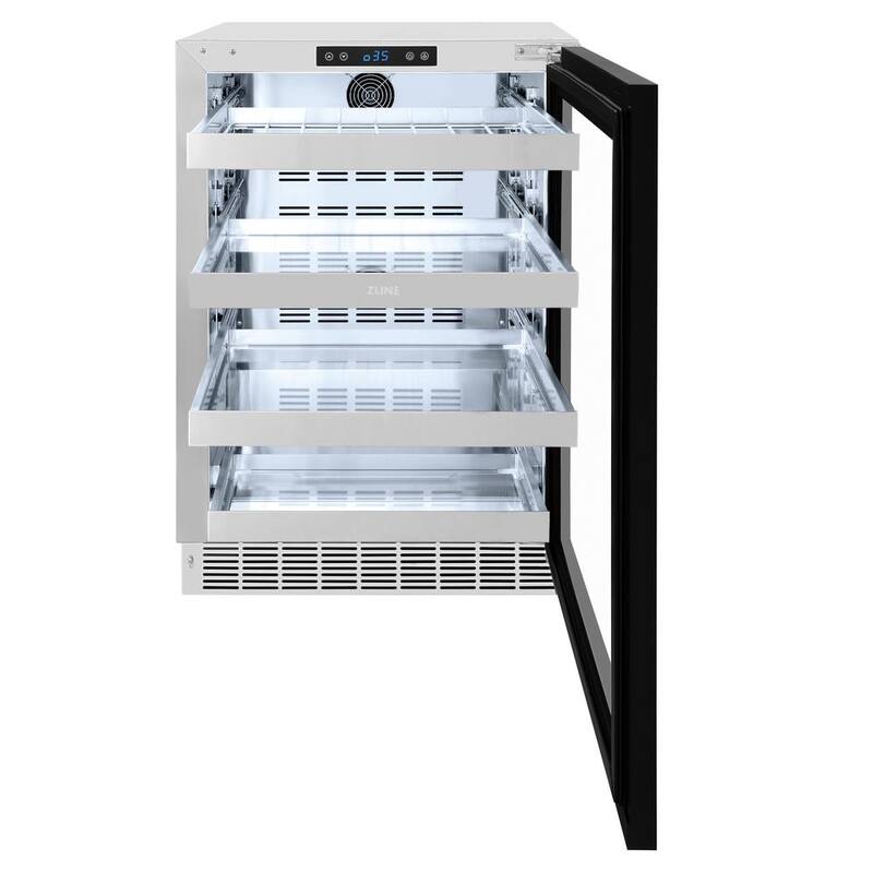 24 in. Single Zone 151-Can Panel Ready Beverage Fridge with Glass Door N7052