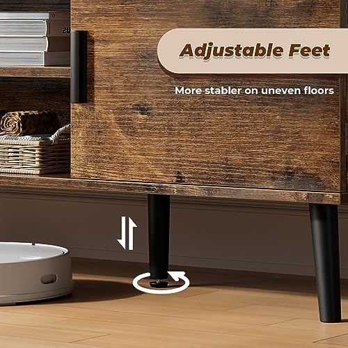 55 Inch TV Stand with Adjustable Shelf and 2 Cabinets X214