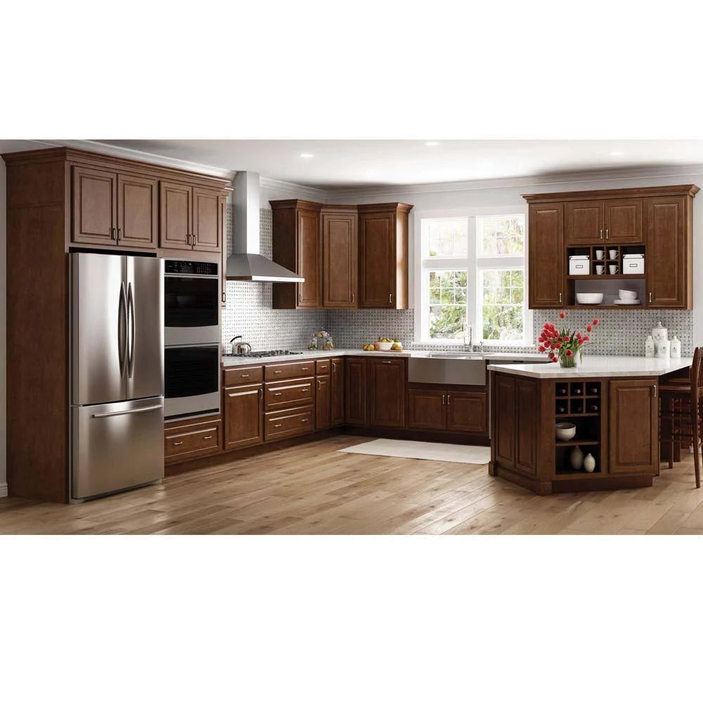 36x23.5x12 in. Cognac Medium Brown Wall Bridge Kitchen Cabinet V48955