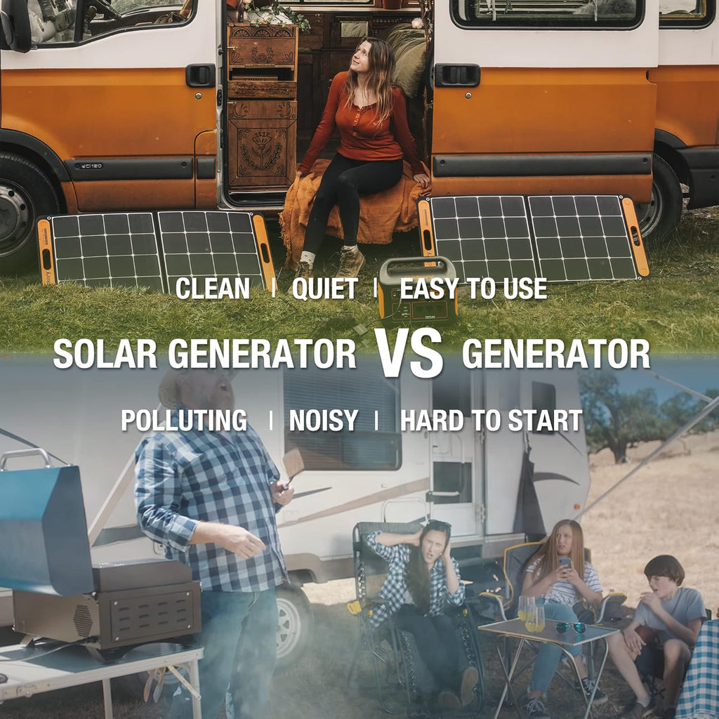 Solar Generator 1000 with 2X 100W Solar Panels and 1000W AC Outlets I6637