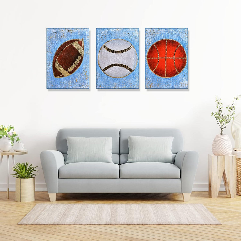 Hand Painted Canvas Wall Art 12”x16” 3 Pieces D43065