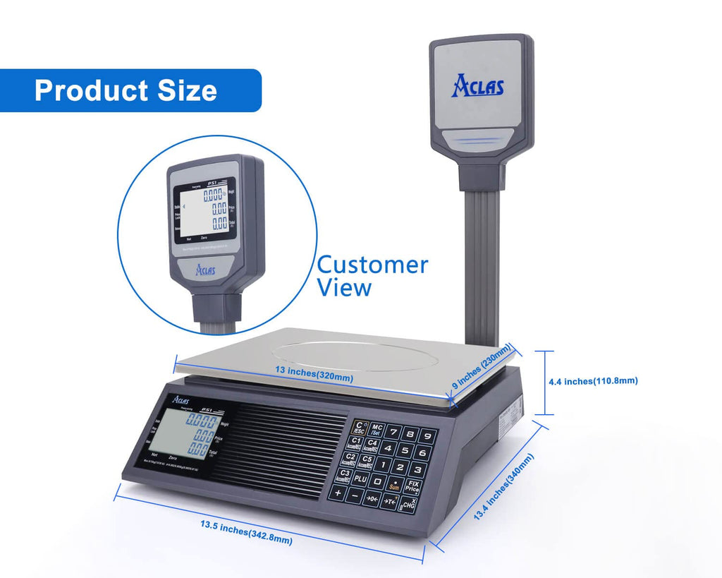 Price Computing Scale 30lb 0.01lb LCD Dual Screen Displays O6234