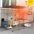 Outdoor Cat Cages Enclosure with Enter Door, 55.1Lx41.3Wx41.3H Cat House Playpen O905253