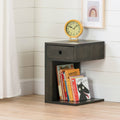 Black 1-Drawer Solid Wood Nightstand F432192
