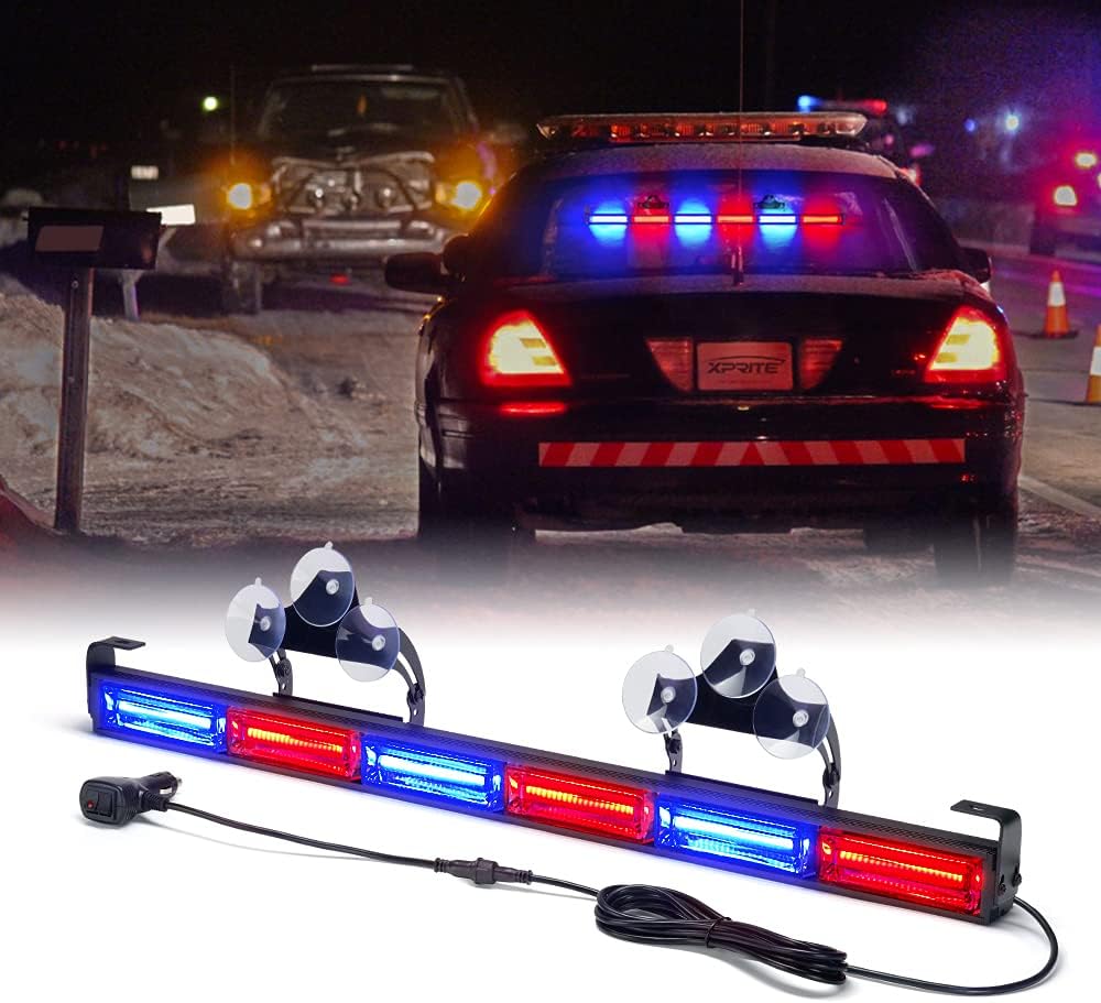31" COB LED Emergency Traffic Advisor Strobe Light Bar, White/Red, Pack of 2 V30919