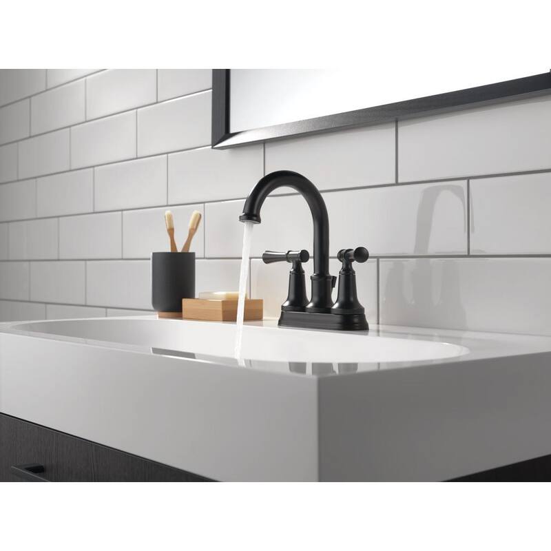 2-Handle Centerset Bathroom Faucet in Matte Black B318995