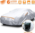 Waterproof All Weather Car Cover with Zipper Door & Storage Bag L91429