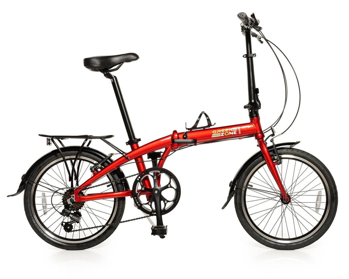 Red 20" Folding Bike with Alloy Frame and Carrying Bag L9746