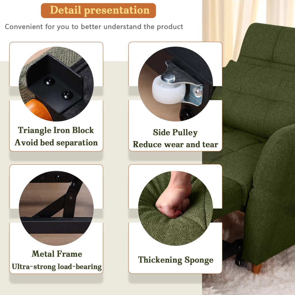 3-in-1 Convertible Sleeper Sofa Bed with Adjustable Backrest Z7957