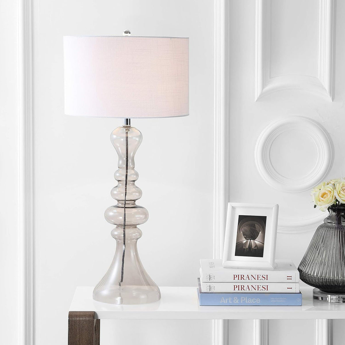Cobalt Curved Glass LED Table Lamp X2849