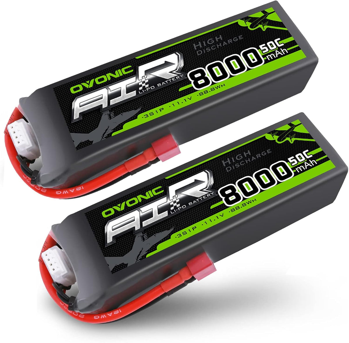 3s 8000mAh 11.1V Lipo Battery 2 Packs E89983