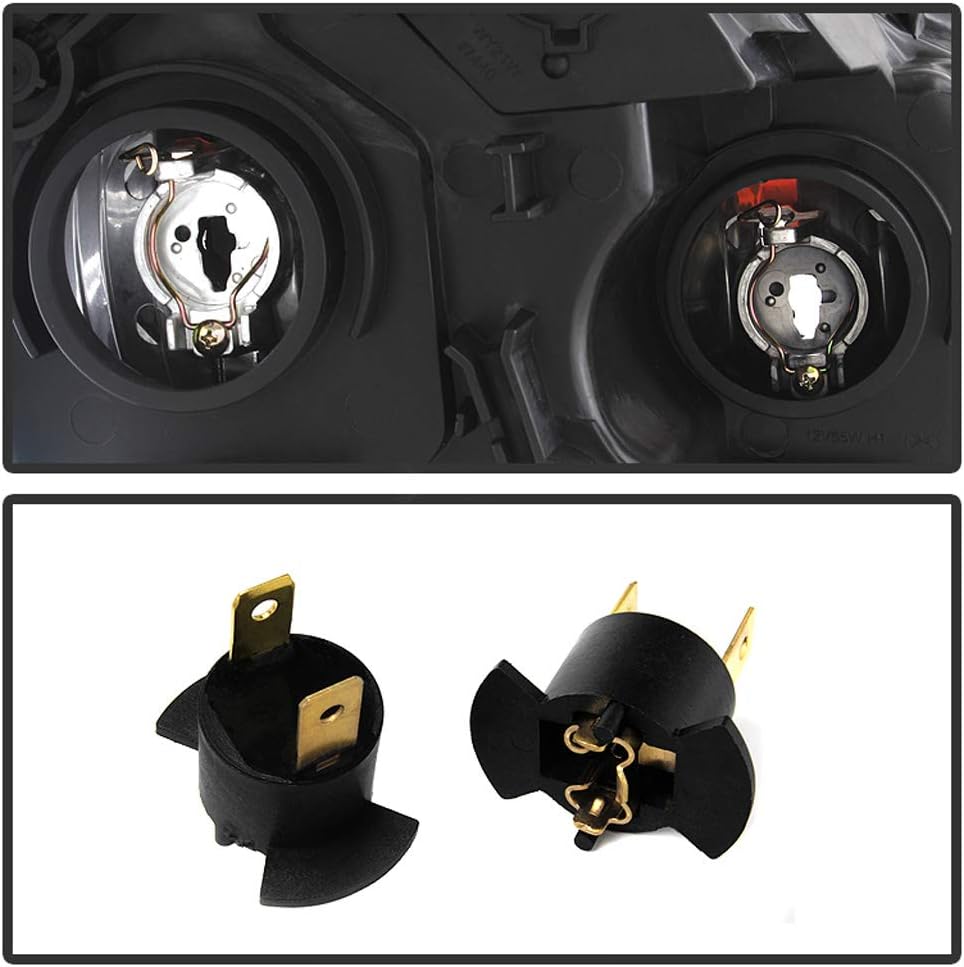 Black Housing Headlights Headlamps Driver + Passenger Side F869111