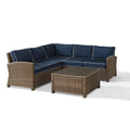 4Pc Outdoor Wicker Sectional Set with Glass Top Coffee Table P2939