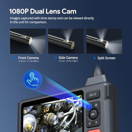 50FT 1080P Dual Lens Sewer Inspection Camera with Lights W85590