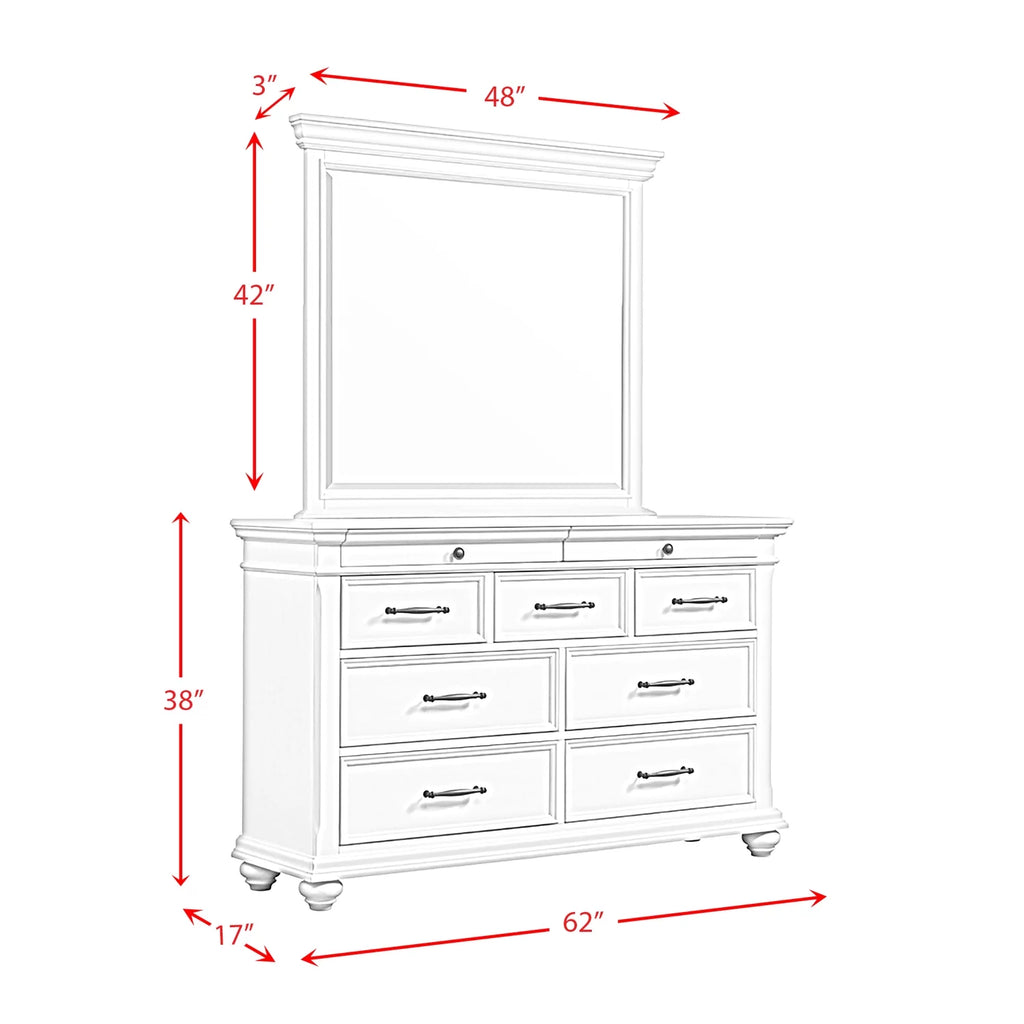 Black 9-Drawer Dresser with Mirror R6645