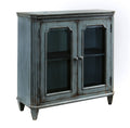 Antique Teal Door Accent Cabinet A696084