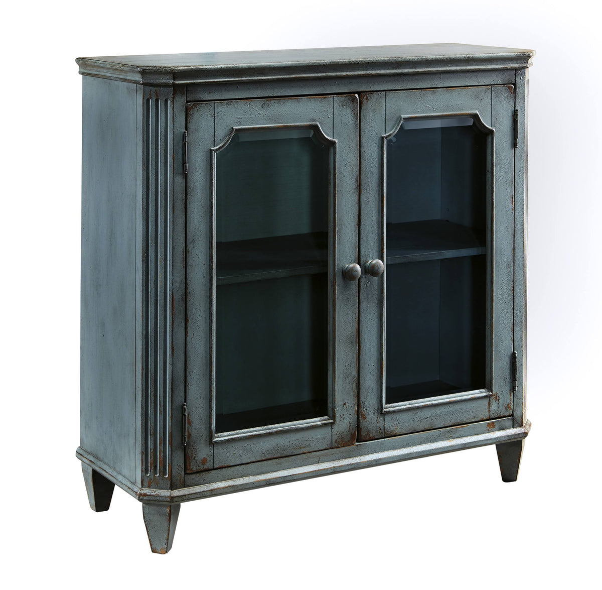 Antique Teal Door Accent Cabinet A696084