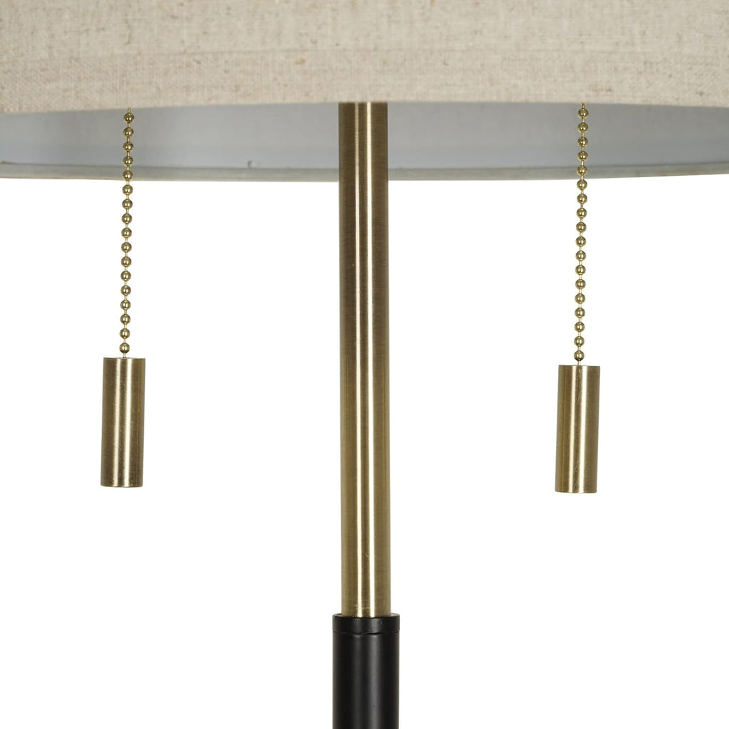 Black & Antique Brass 2-Light Table Lamp I735