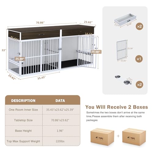 Brown Wooden Dog Crate Furniture H166