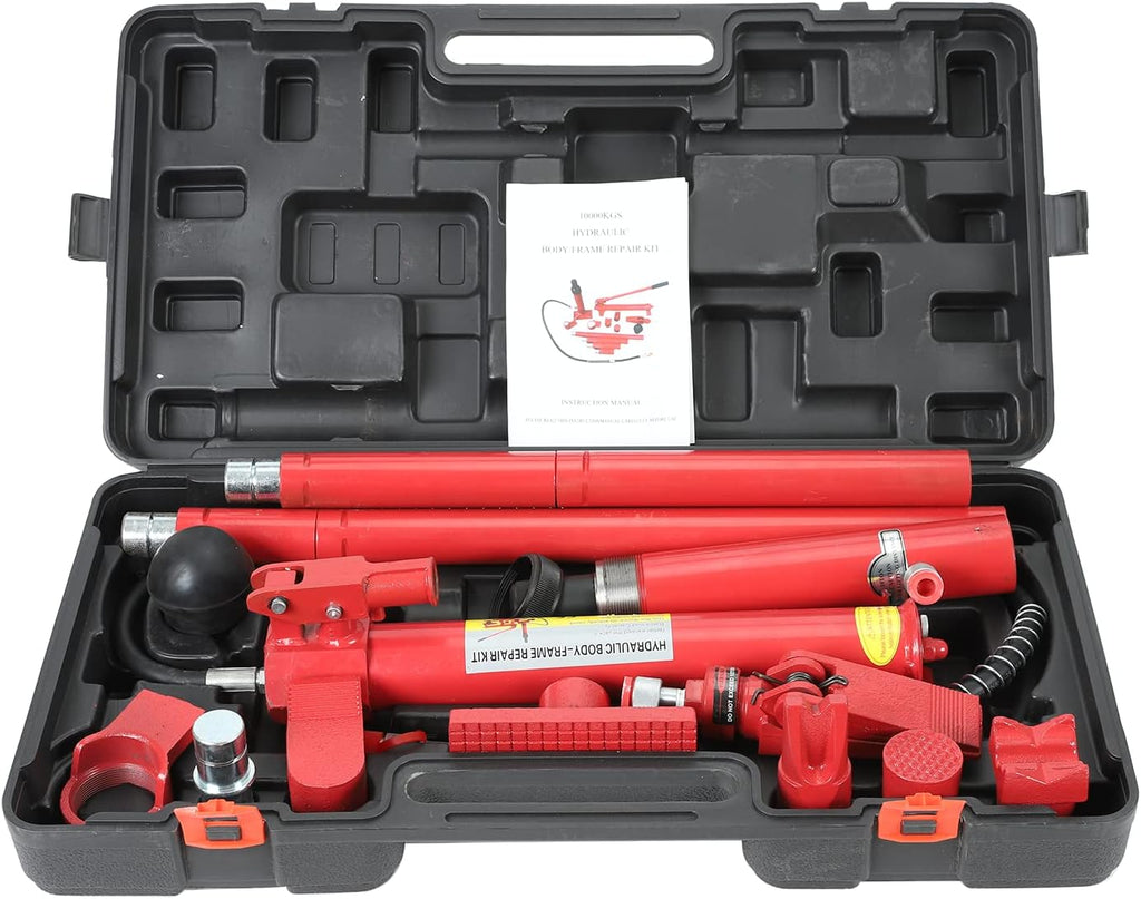 10 Ton Porta Power Kit with 78.7 inch Oil Hose Hydraulic Ram T75057