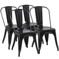 Black Metal Dining Chairs Set of 4 X58132