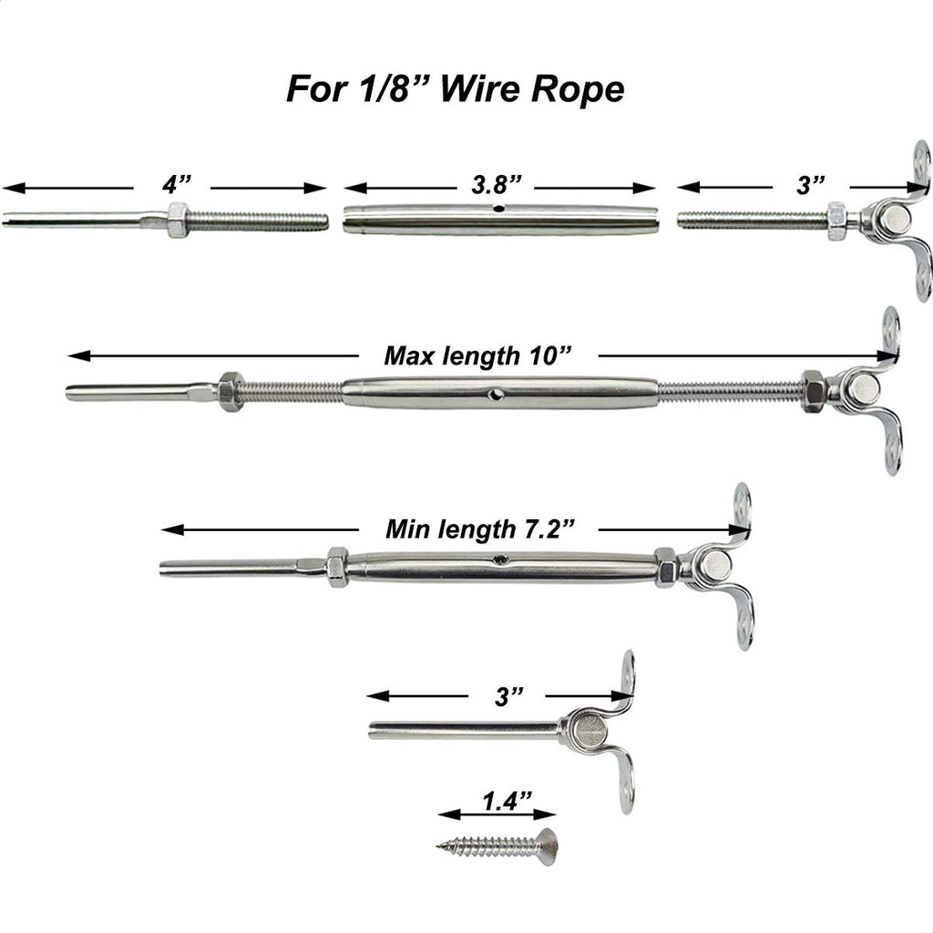30 Pairs Stainless Steel Cable Railing Kit J598238