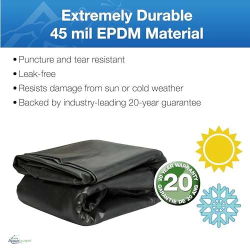 45 MIL EPDM Pond Liner, 10-ft x 8-ft, 80 sq ft, Black U993