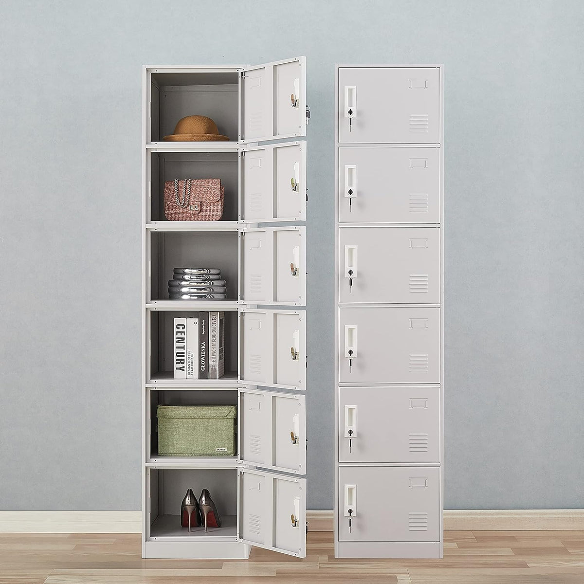 5 Door Light Gray Metal Locker Cabinet Y827