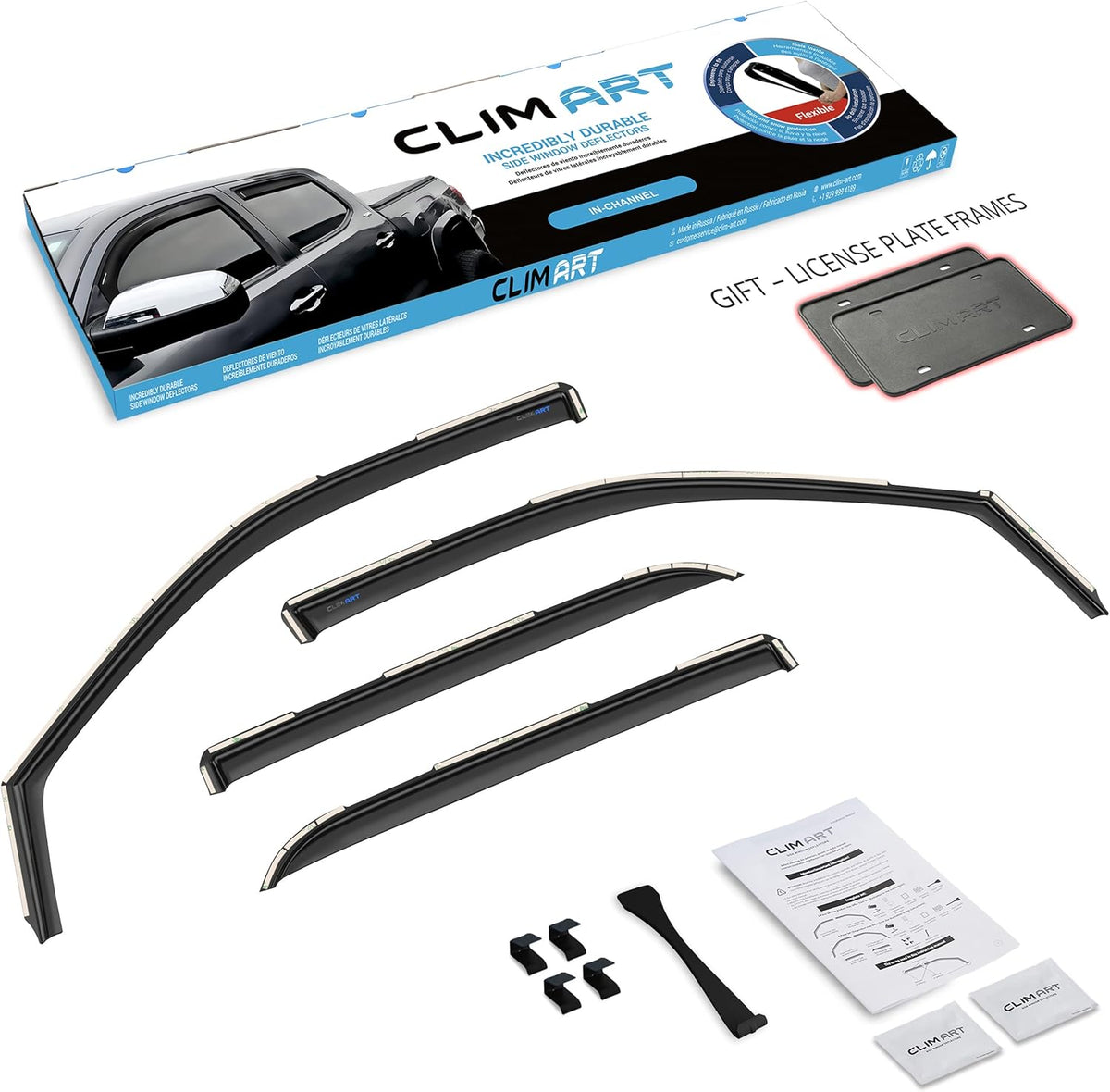 Dark Smoke 4pcs In-Channel Window Deflectors Q5647