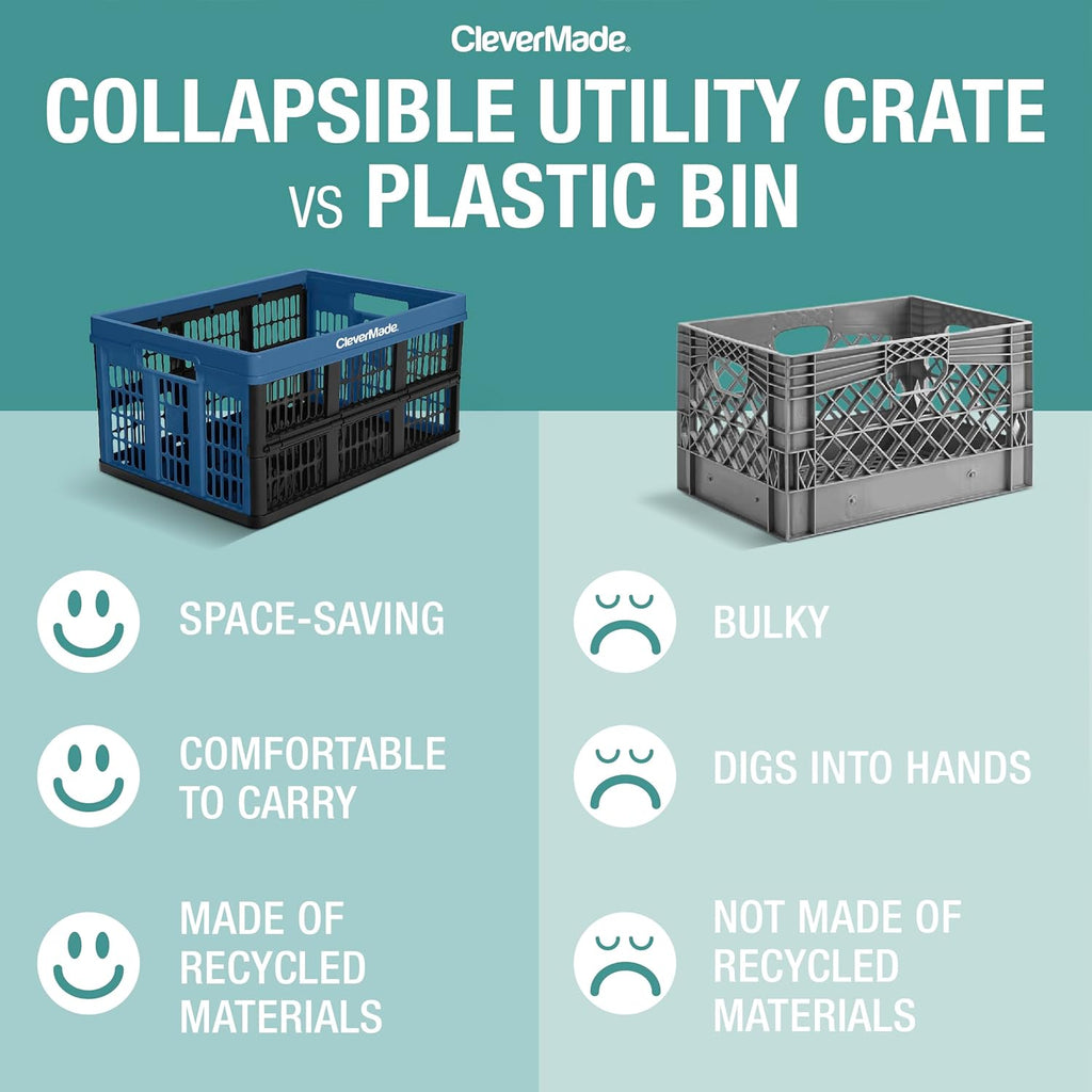 3PK 45L Collapsible Plastic Storage Bins J588189