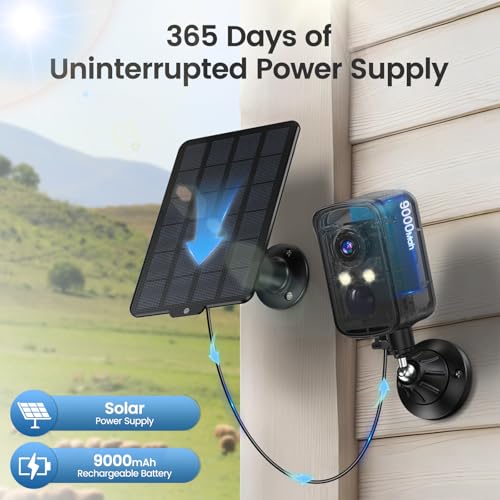 Wireless Outdoor Security Camera, 2K, Night Vision, IP65 Y87757