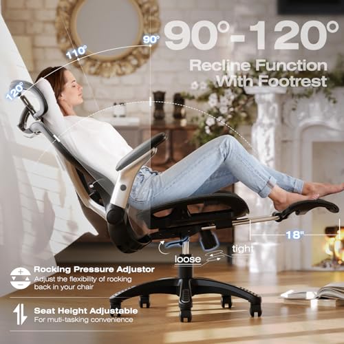 Ergonomic Office Chair with Footrest and Mesh D4973