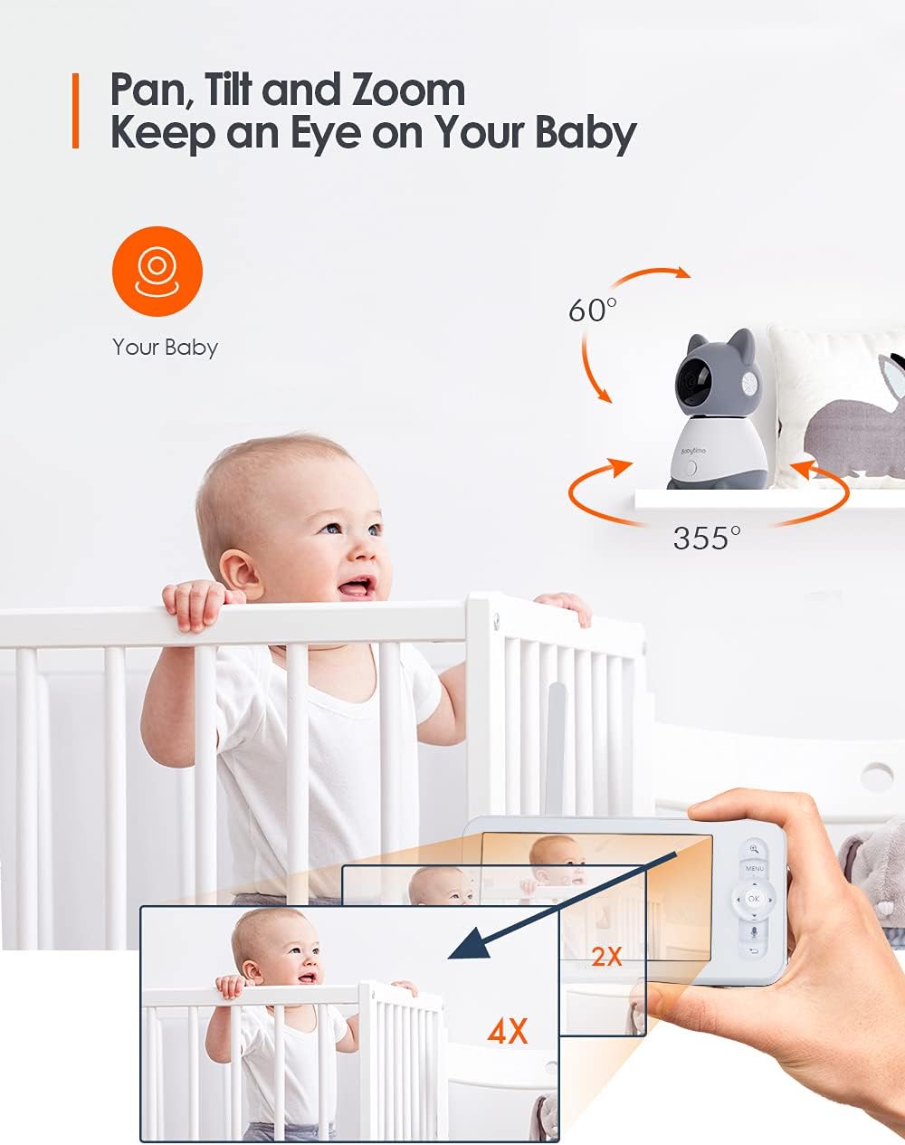 Video Baby Monitor with 1080P Pan/Tilt Camera G2502