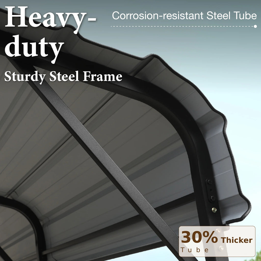 20 x 20 ft Metal Carport with Galvanized Steel Roof H583