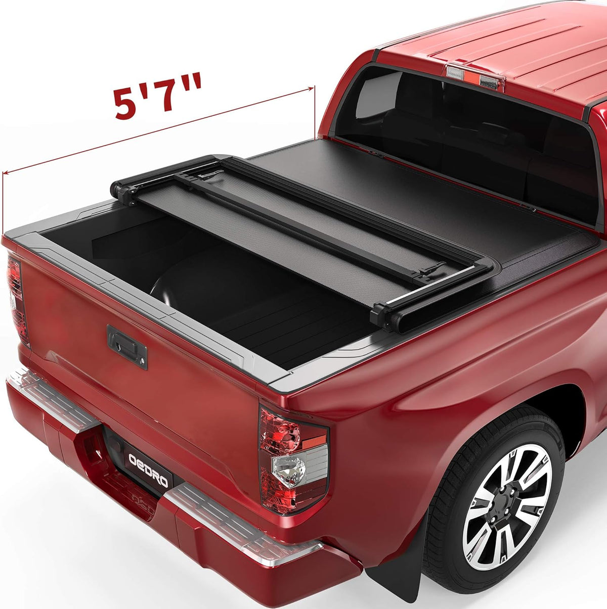 Hard Tri-fold Truck Bed Tonneau Cover with Built-in Light Strip 5.5ft Bed U45900
