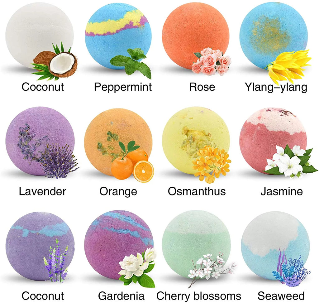 12 PCS Handmade Natural Bath Bombs E507