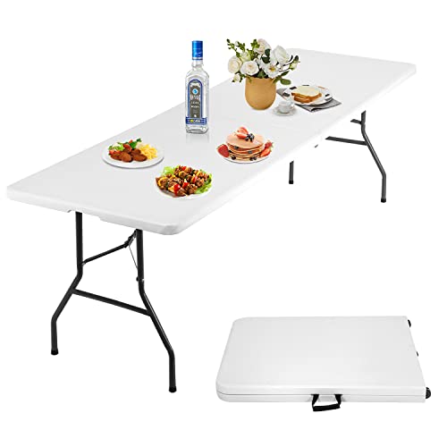 6 Ft Black Fold-in-Half Folding Table Y26980