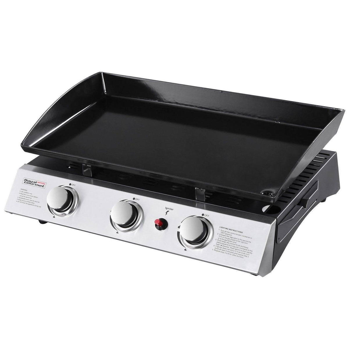 Portable 3-Burner Propane Gas Grill Griddle D284795